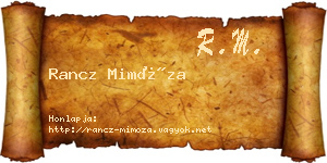 Rancz Mimóza névjegykártya